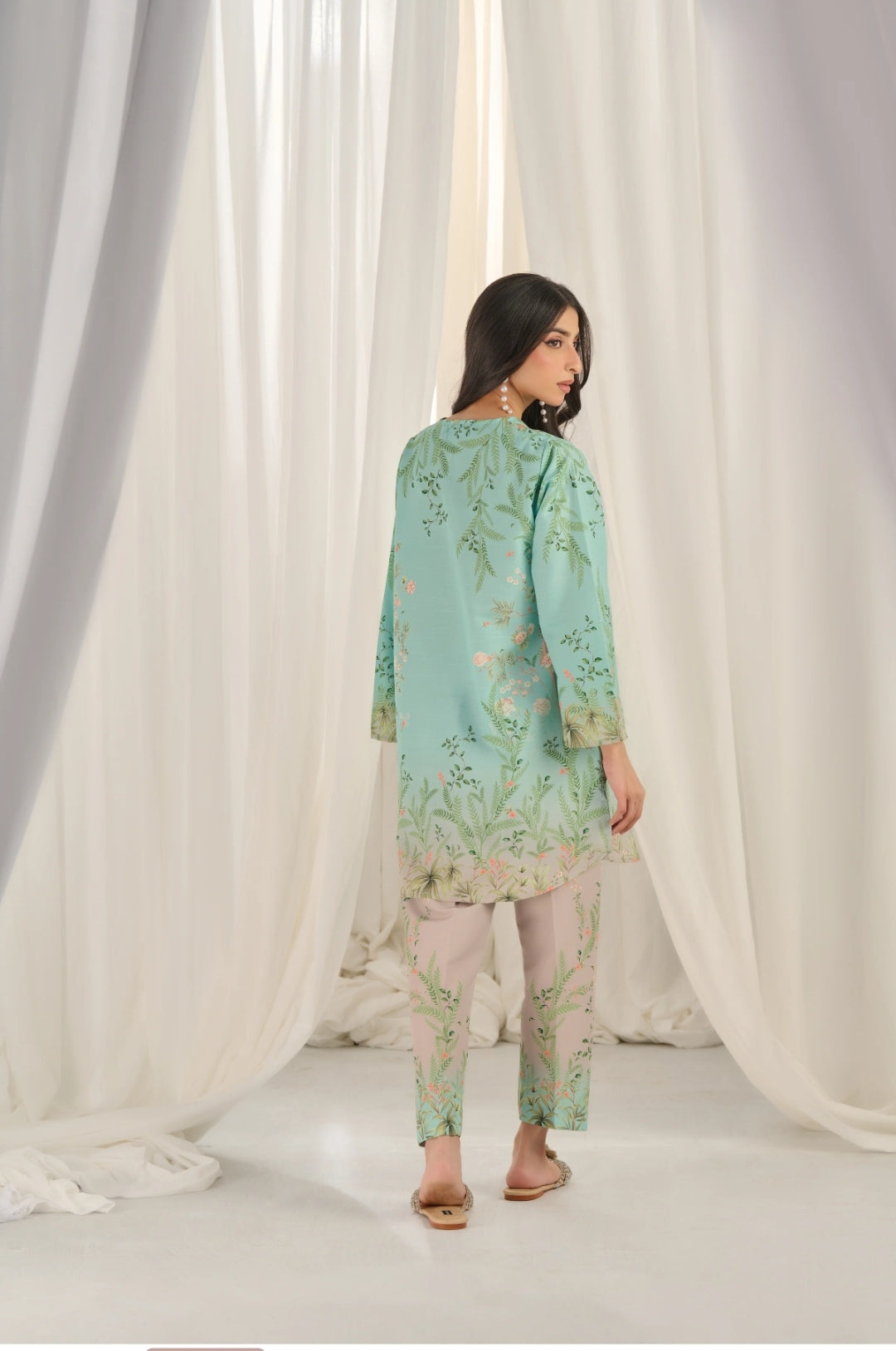 Teal bloom kurta set with dupatta SS-006