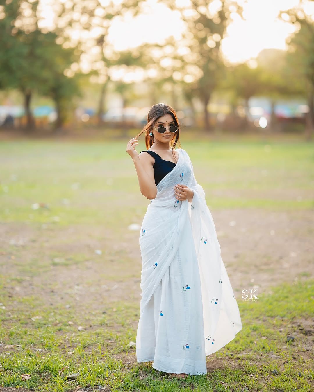 Fancy Kota Doriya With Digital Print Work Saree D-65