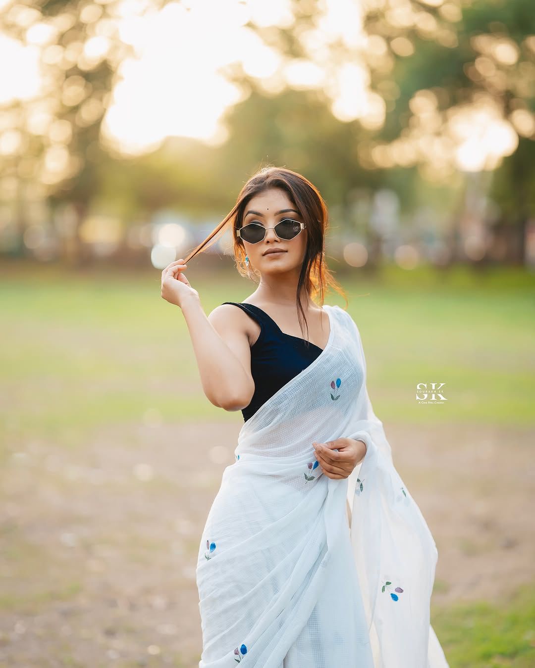 Fancy Kota Doriya With Digital Print Work Saree D-65