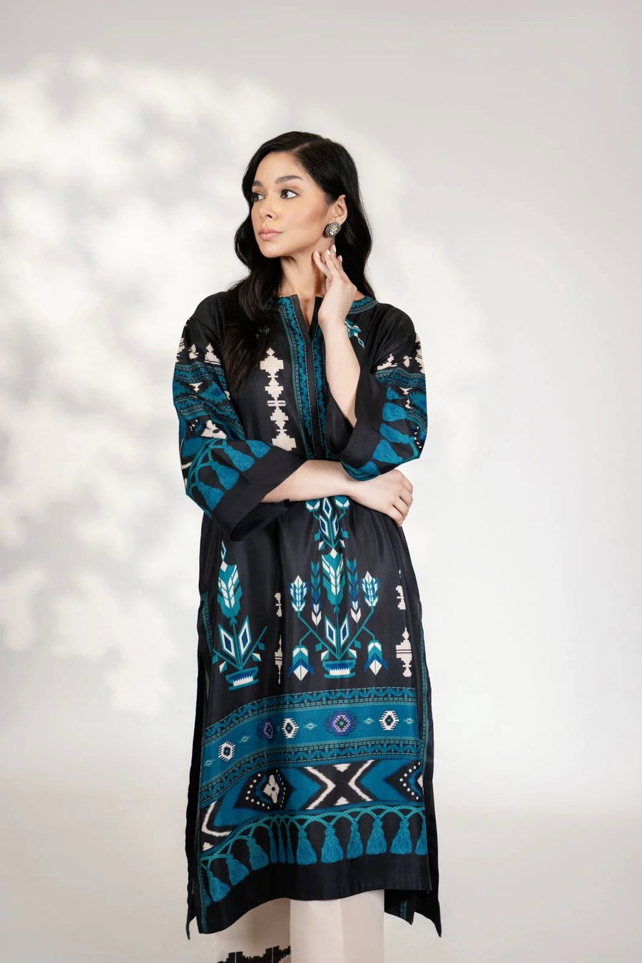 Graceful Printed Satin Kurti Set CS-73