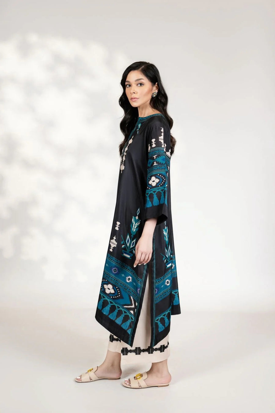 Graceful Printed Satin Kurti Set CS-73