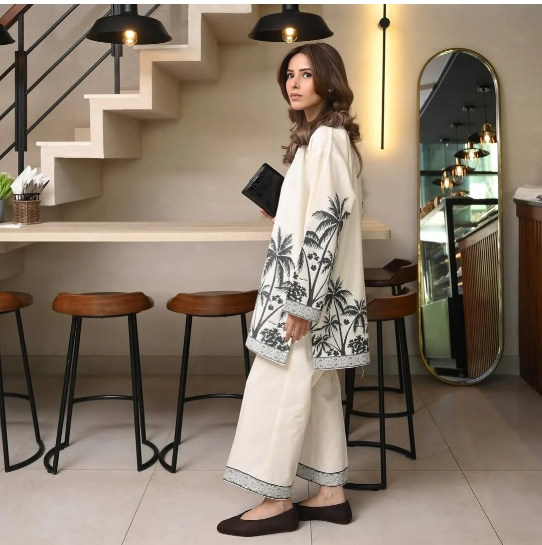 Dusky Palms printed Co-ord set CS-004