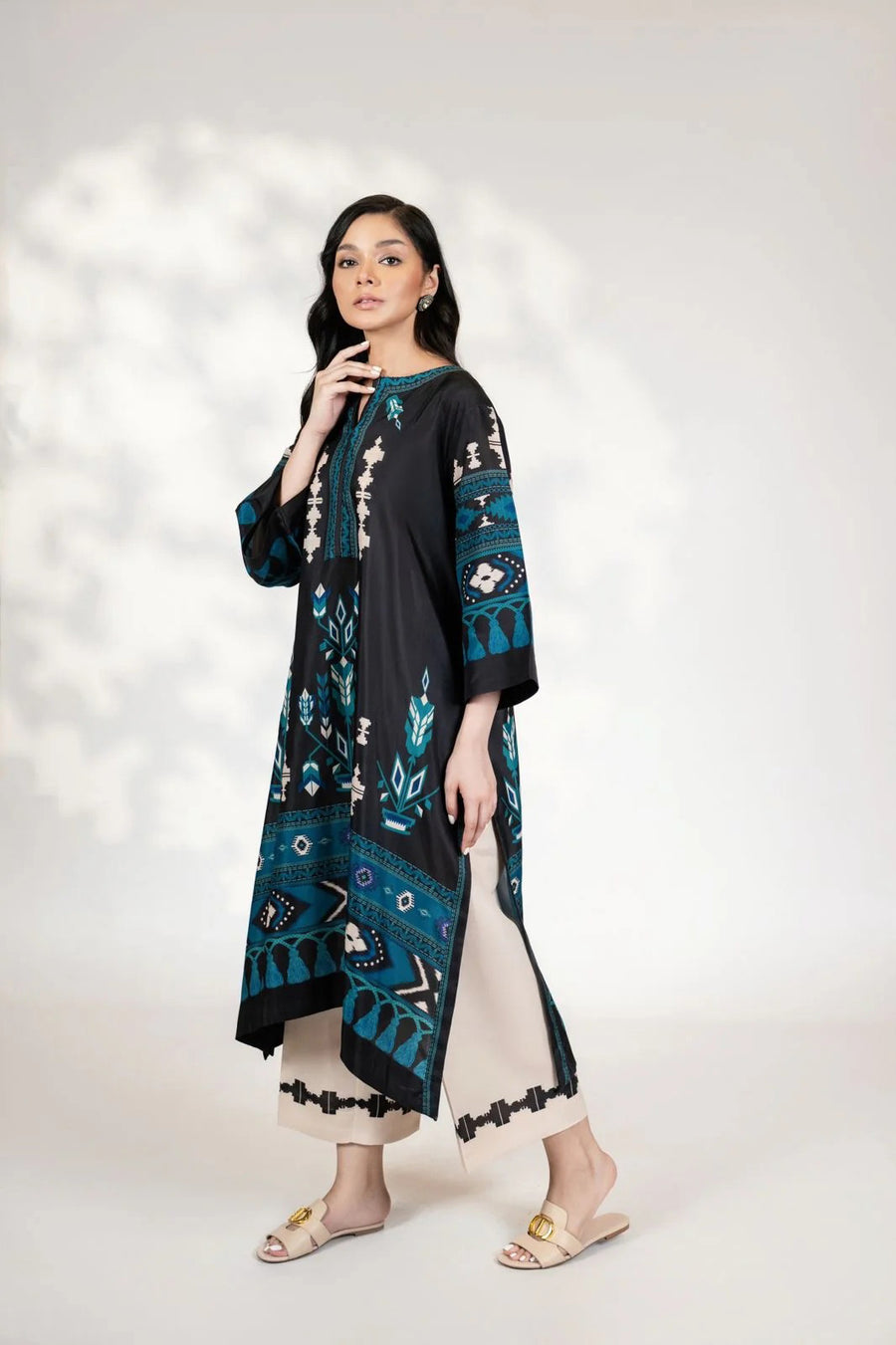 Graceful Printed Satin Kurti Set CS-73