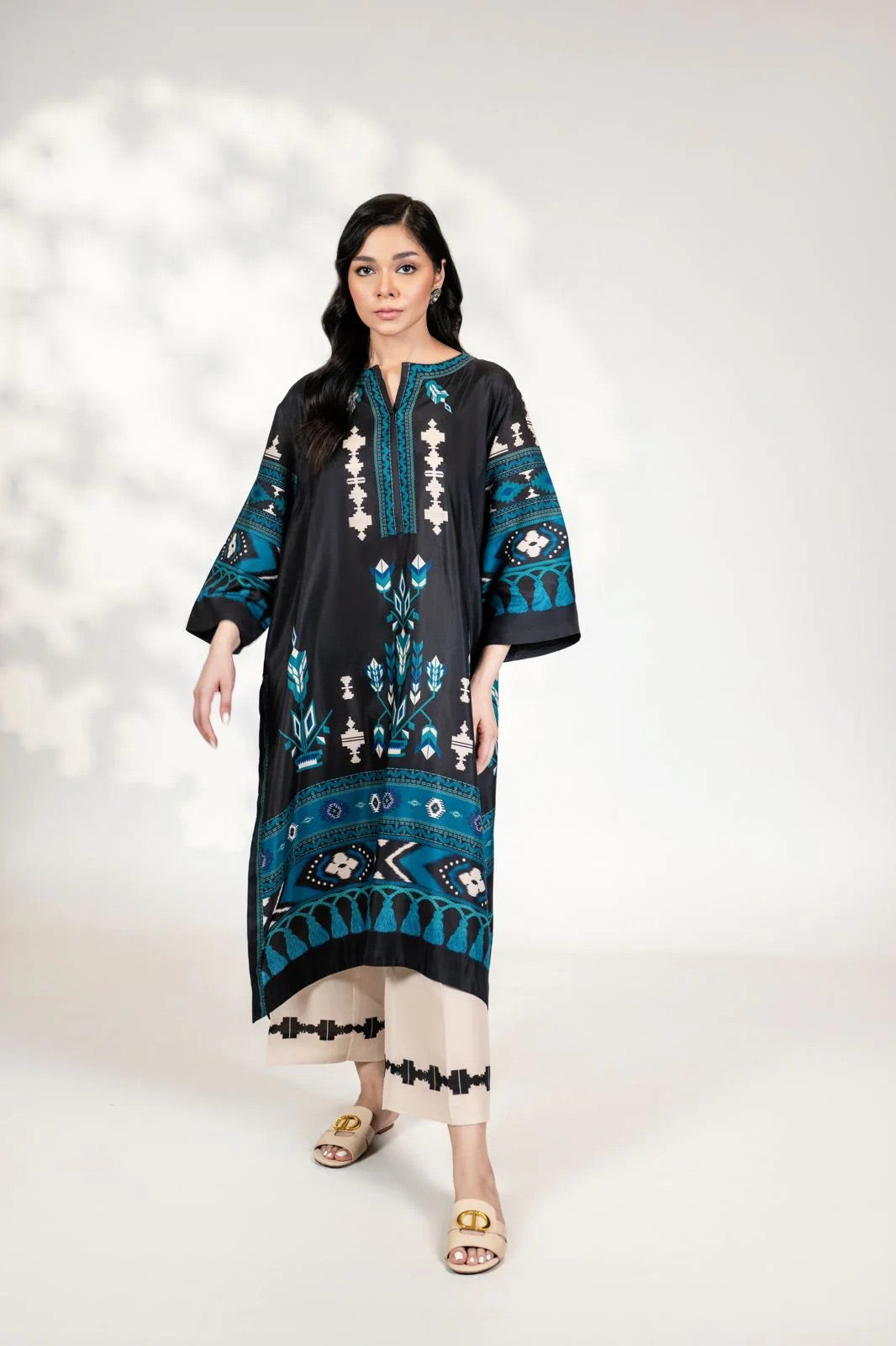 Graceful Printed Satin Kurti Set CS-73