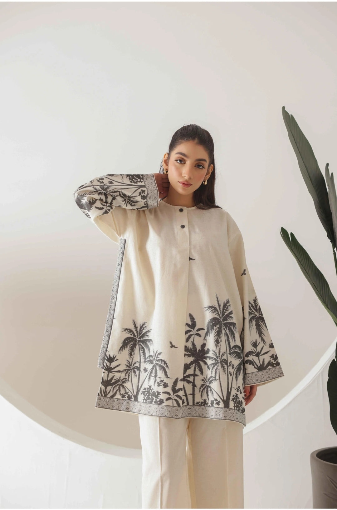 Dusky Palms printed Co-ord set CS-004