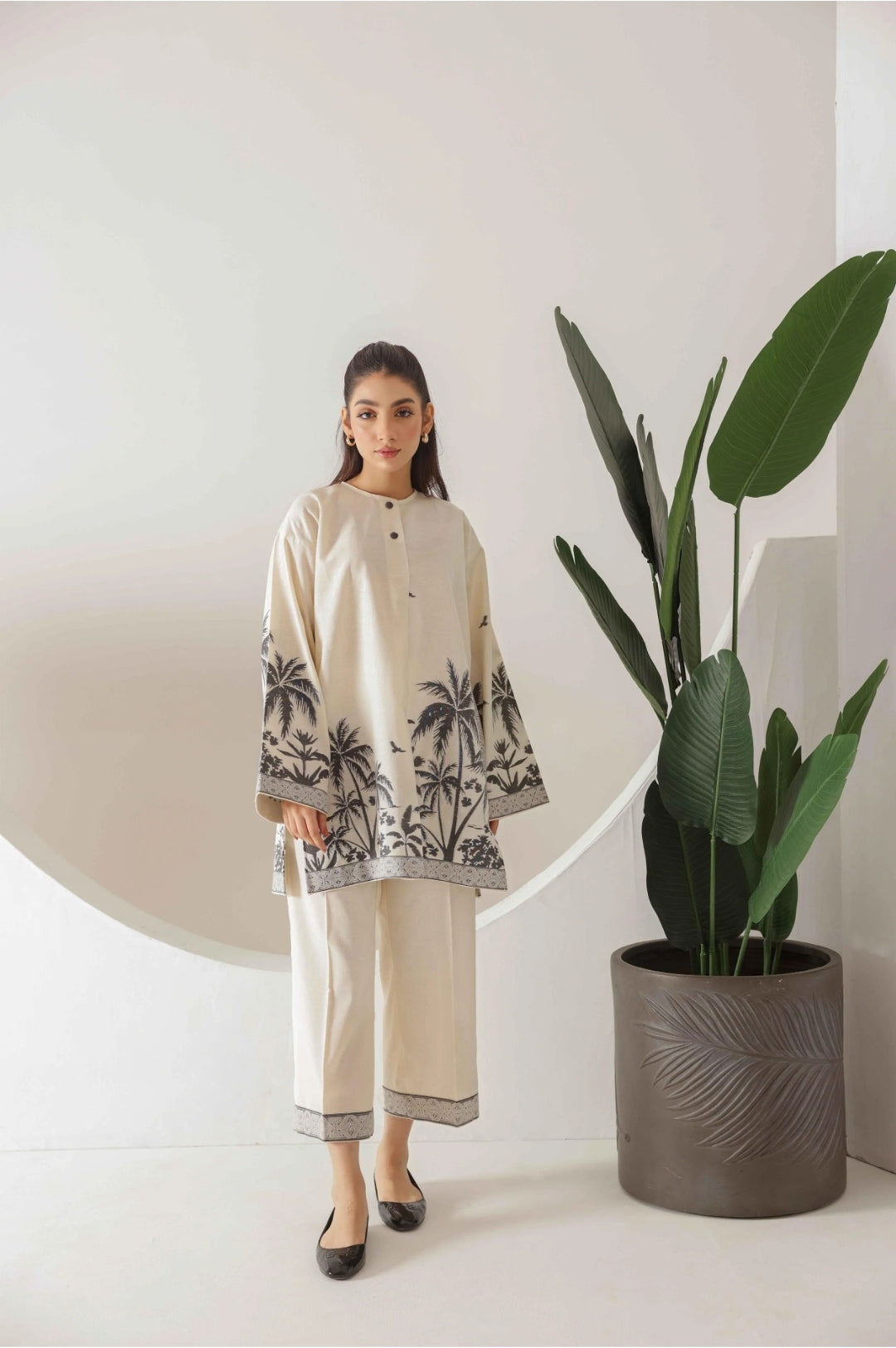 Dusky Palms printed Co-ord set CS-004