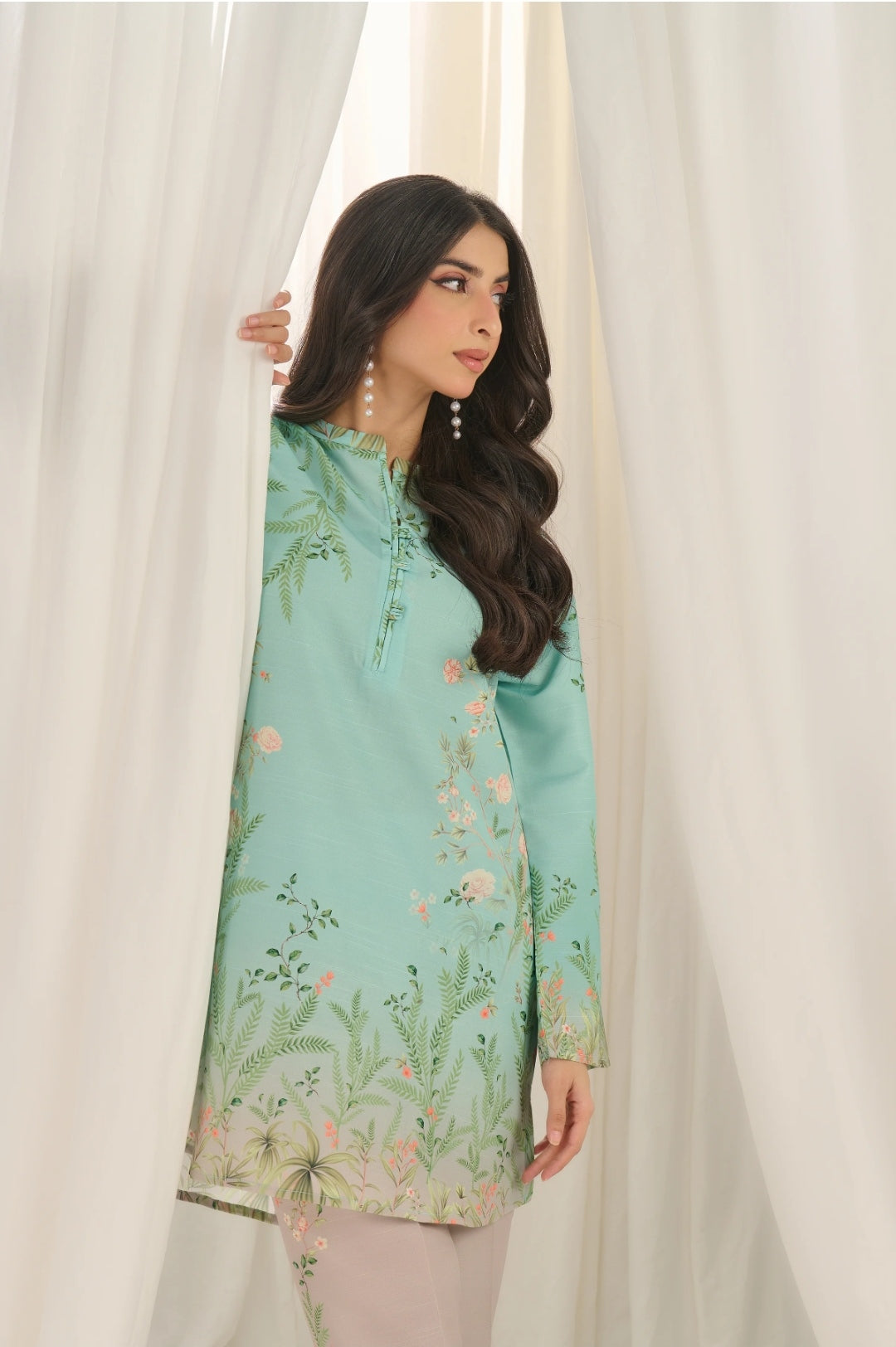 Teal bloom kurta set with dupatta SS-006