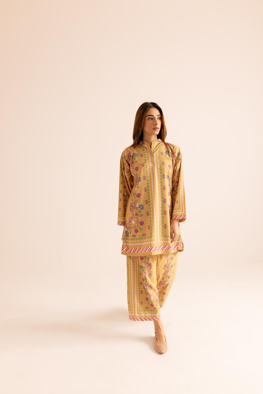 Floral Printed yellow Color Party wear Co-ord Set CS-0012